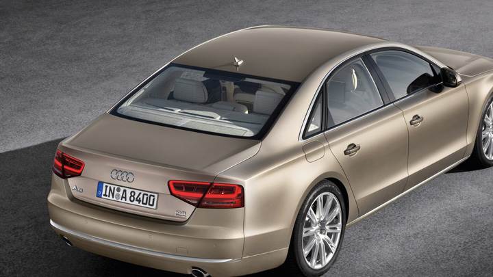 Back Top View Of 2011 Audi A8 In Golden